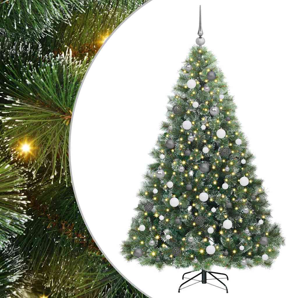 Albero di Natale artificiale con 300 LED Verde 180 cm PE e PVC