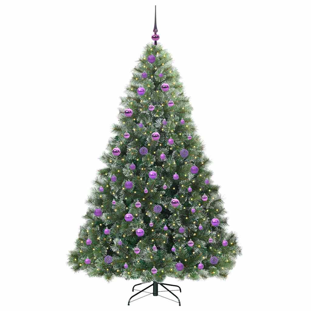 Albero di Natale artificiale con 300 LED Verde 180 cm PE e PVC