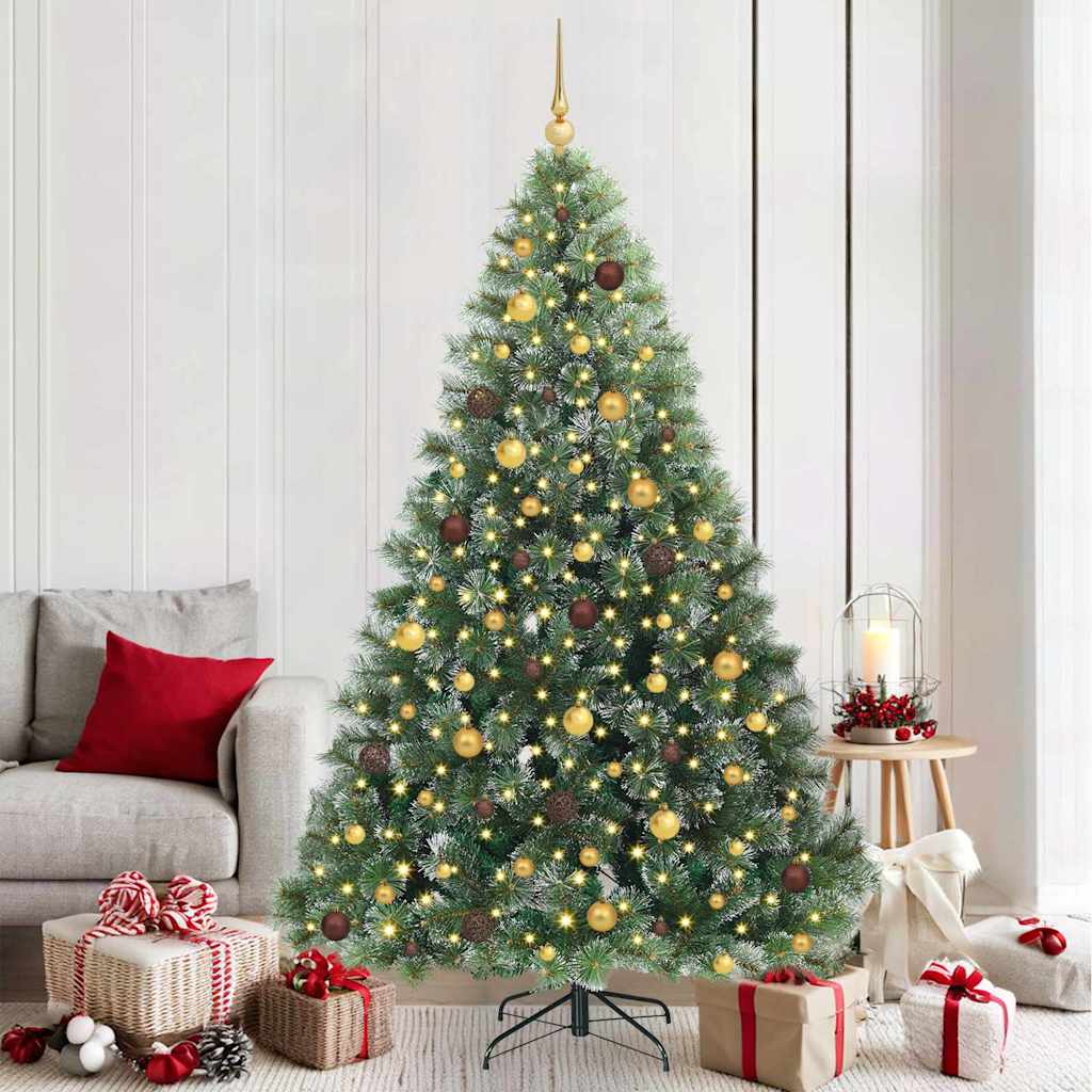 Albero di Natale artificiale con 300 LED Verde 210 cm PE e PVC