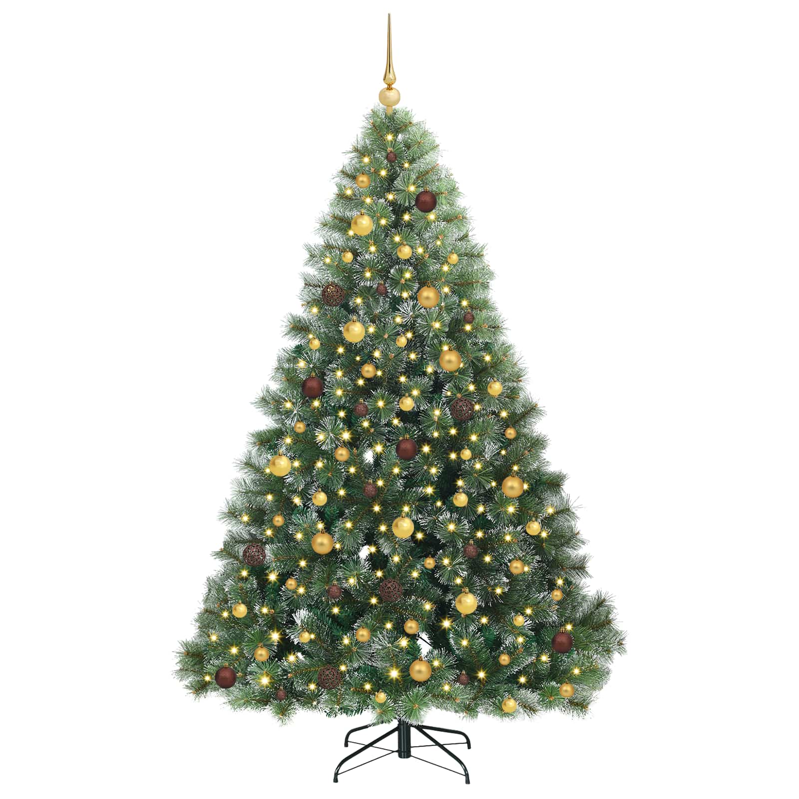 Albero di Natale artificiale con 300 LED Verde 210 cm PE e PVC