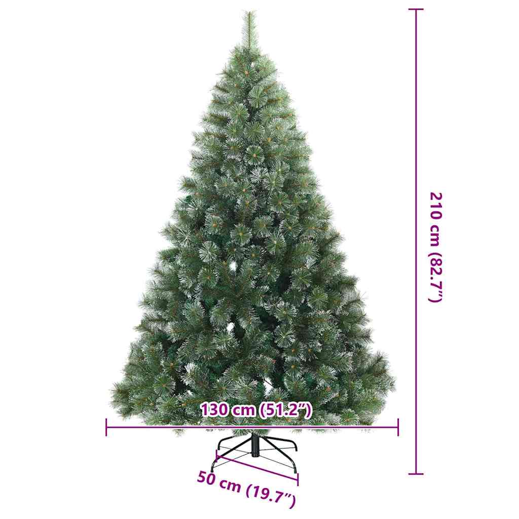 Albero di Natale artificiale con 300 LED Verde 210 cm PE e PVC