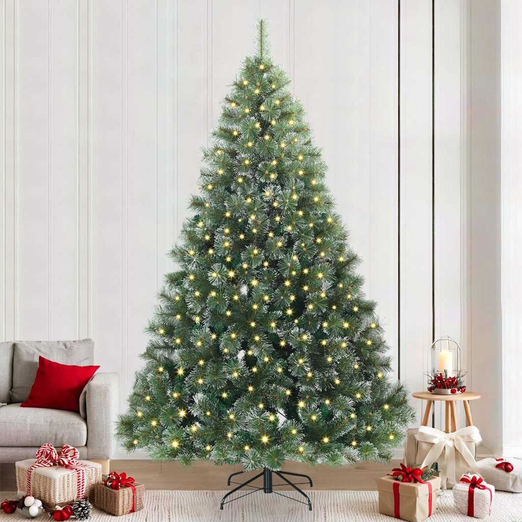 Albero di Natale artificiale con 300 LED Verde 240 cm PE e PVC