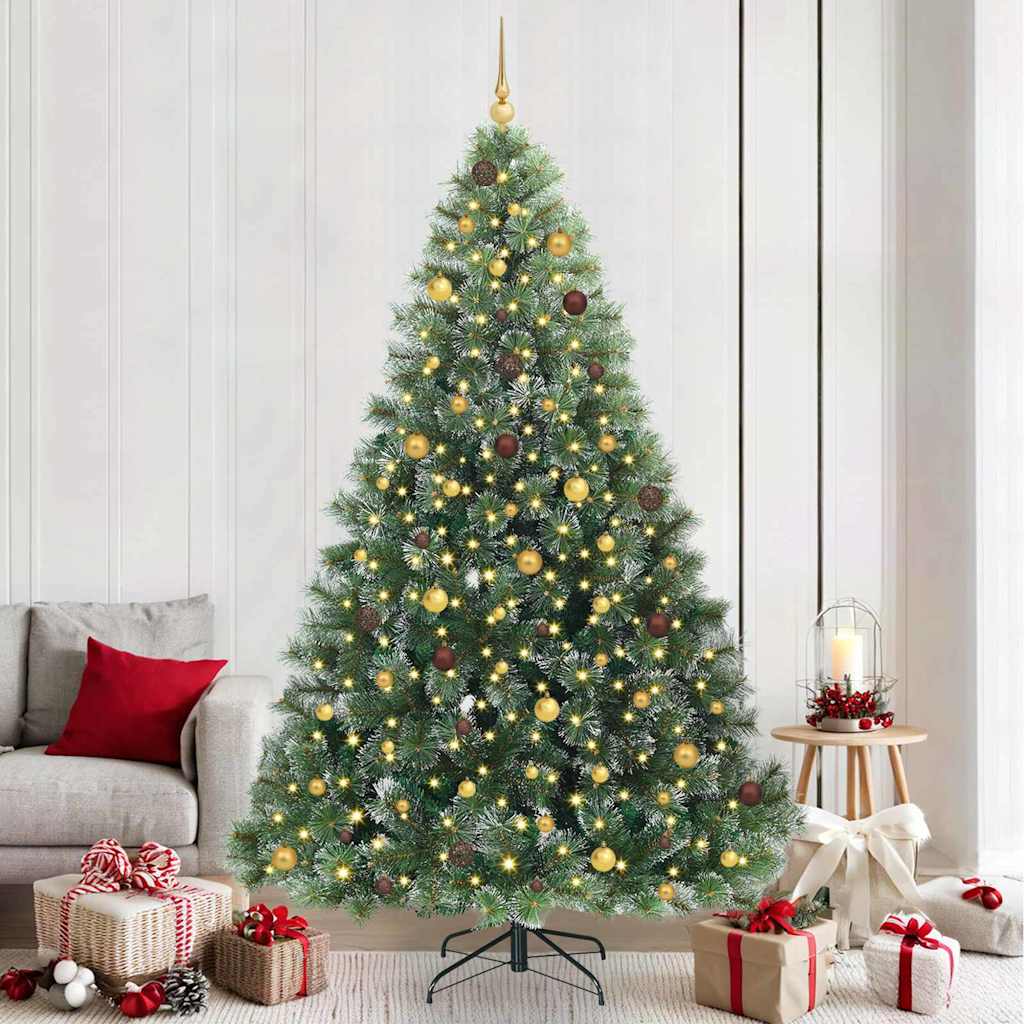 Albero di Natale artificiale con 300 LED Verde 240 cm PE e PVC