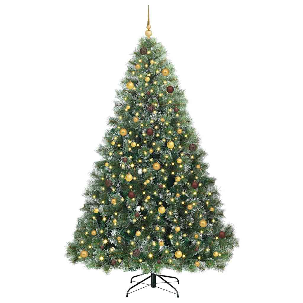 Albero di Natale artificiale con 300 LED Verde 240 cm PE e PVC