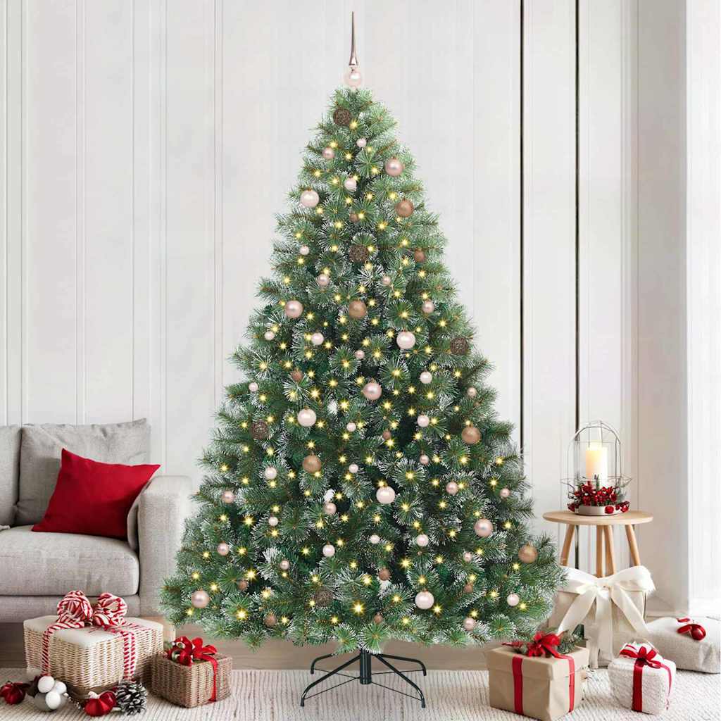Albero di Natale artificiale con 300 LED Verde 240 cm PE e PVC