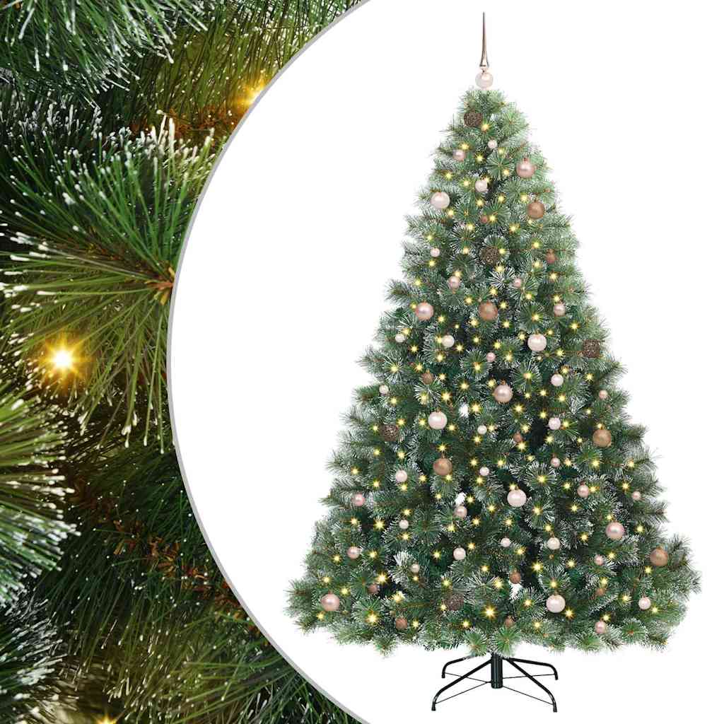Albero di Natale artificiale con 300 LED Verde 240 cm PE e PVC