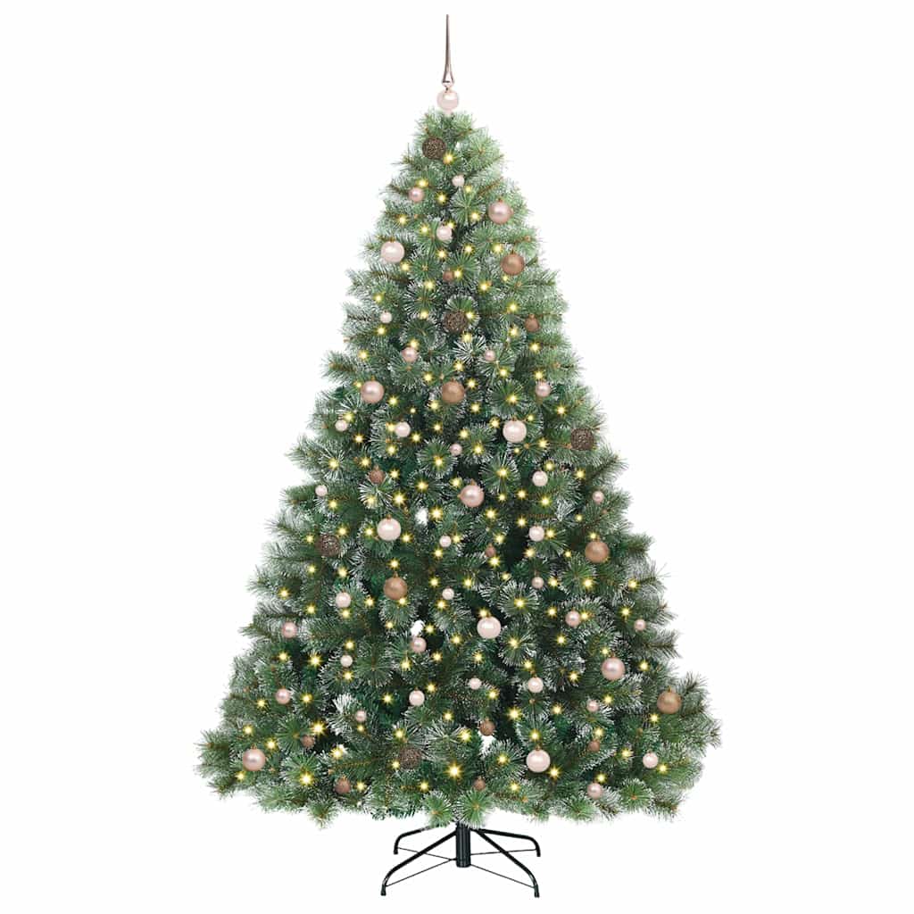 Albero di Natale artificiale con 300 LED Verde 240 cm PE e PVC