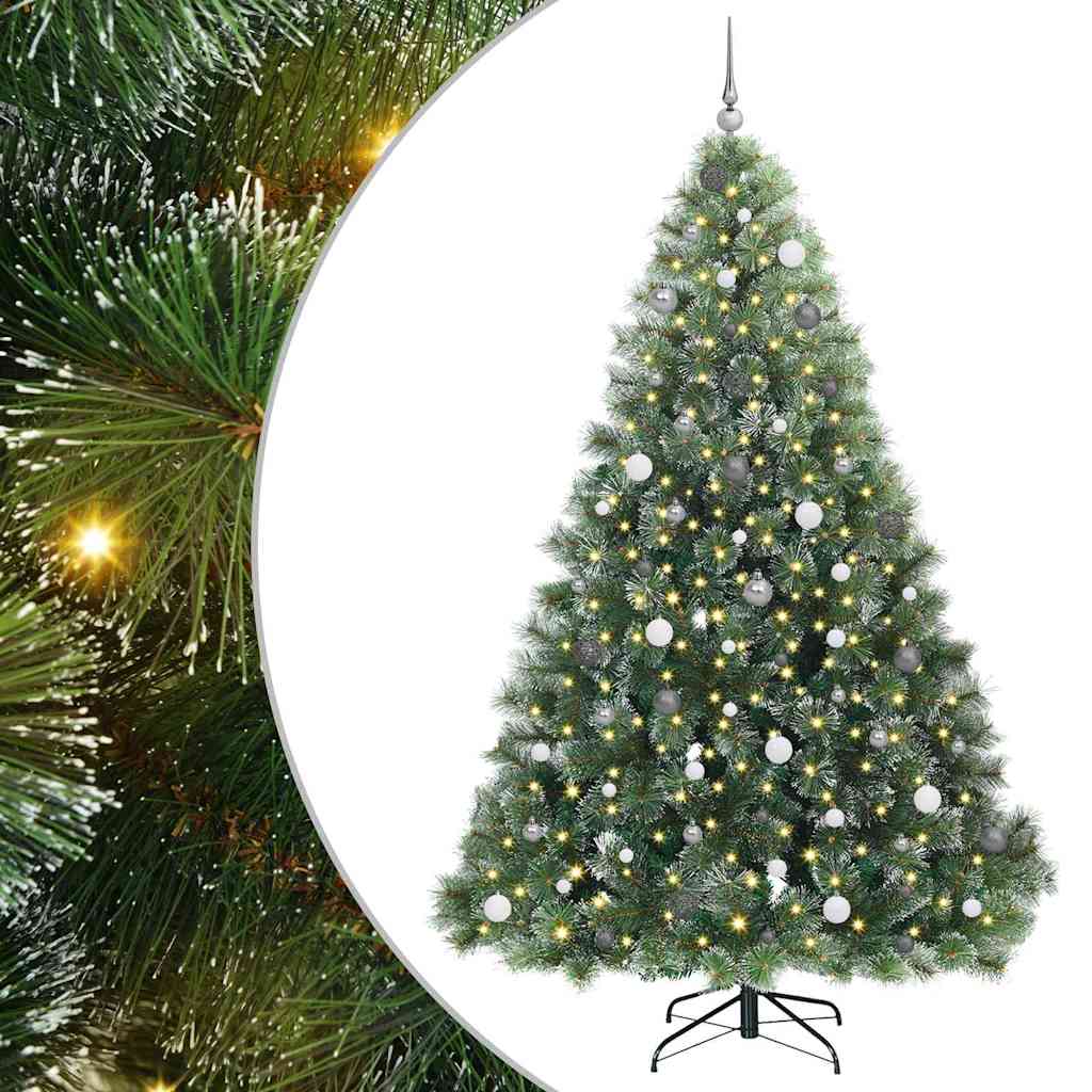 Albero di Natale artificiale con 300 LED Verde 240 cm PE e PVC