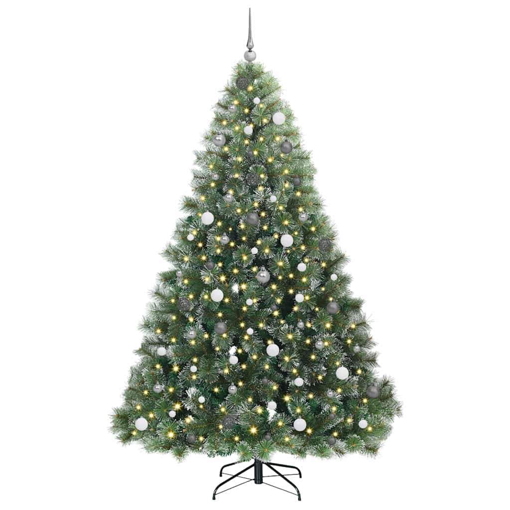 Albero di Natale artificiale con 300 LED Verde 240 cm PE e PVC