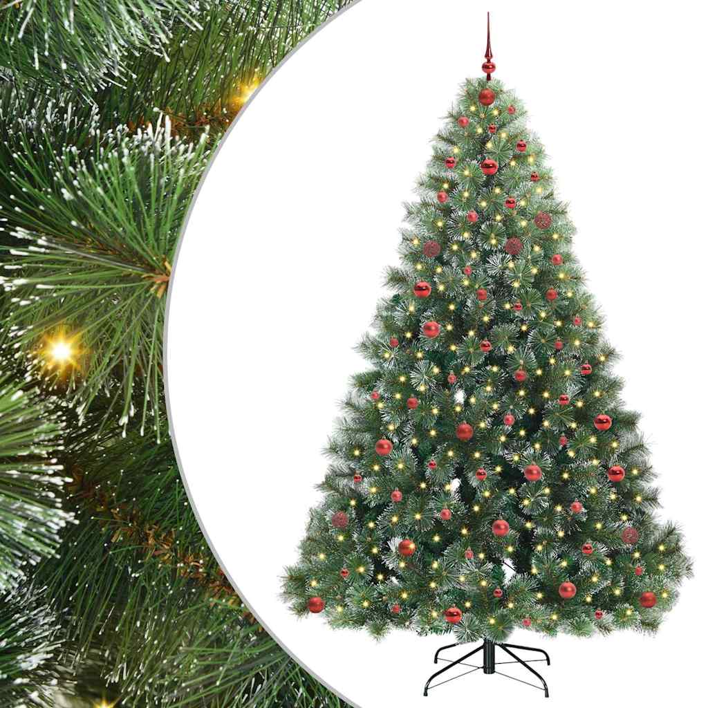 Albero di Natale artificiale con 300 LED Verde 240 cm PE e PVC