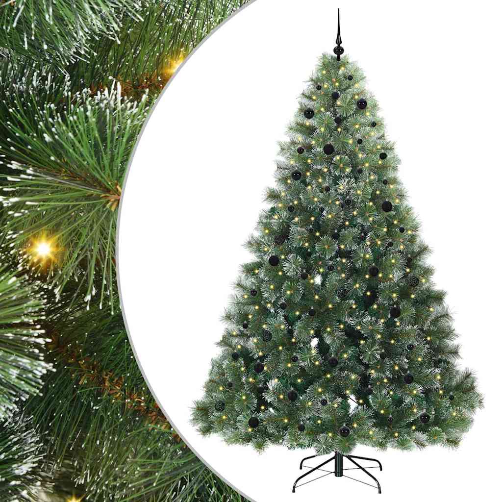 Albero di Natale artificiale con 300 LED Verde 240 cm PE e PVC