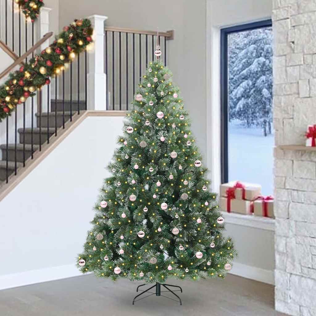 Albero di Natale artificiale con 300 LED Verde 240 cm PE e PVC