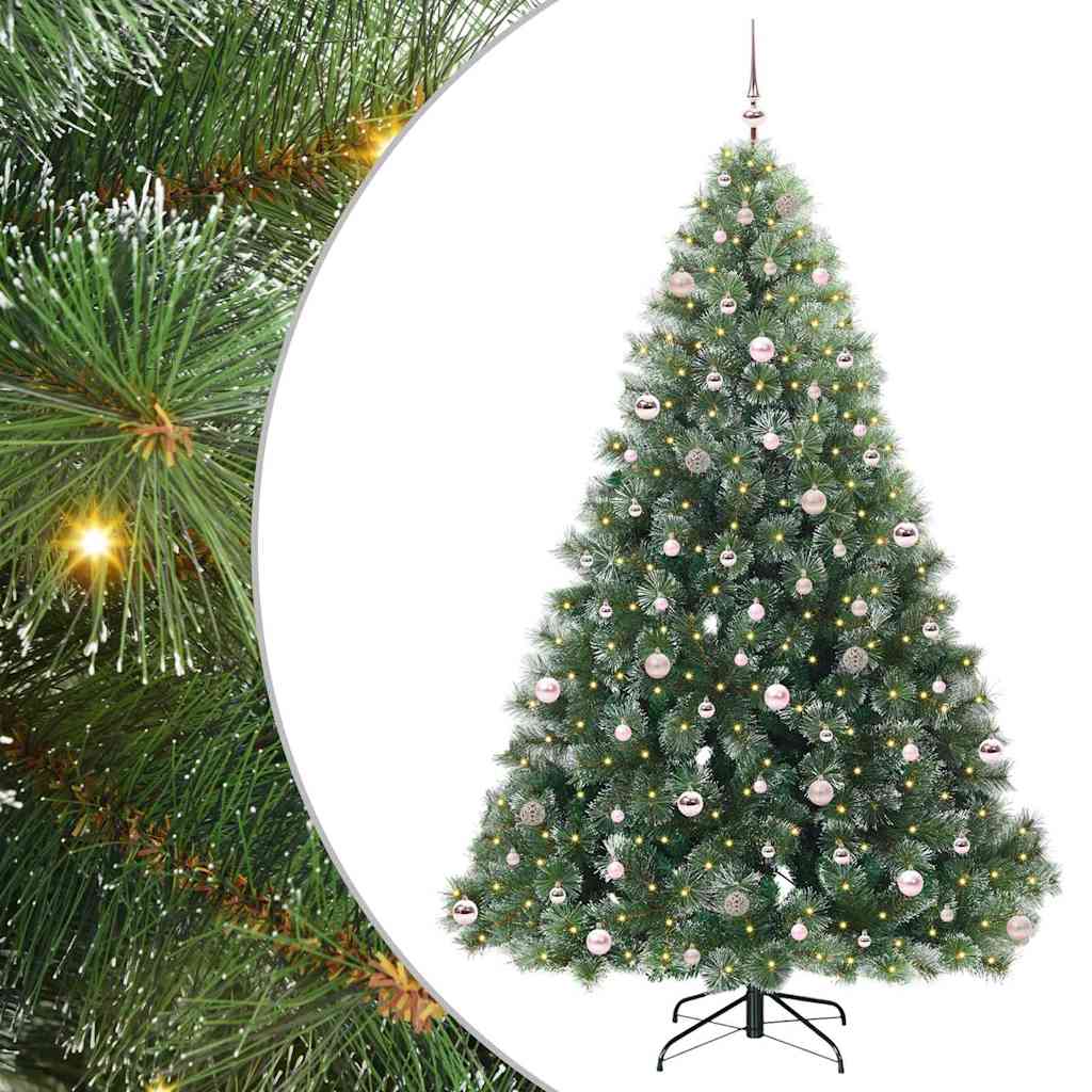 Albero di Natale artificiale con 300 LED Verde 240 cm PE e PVC