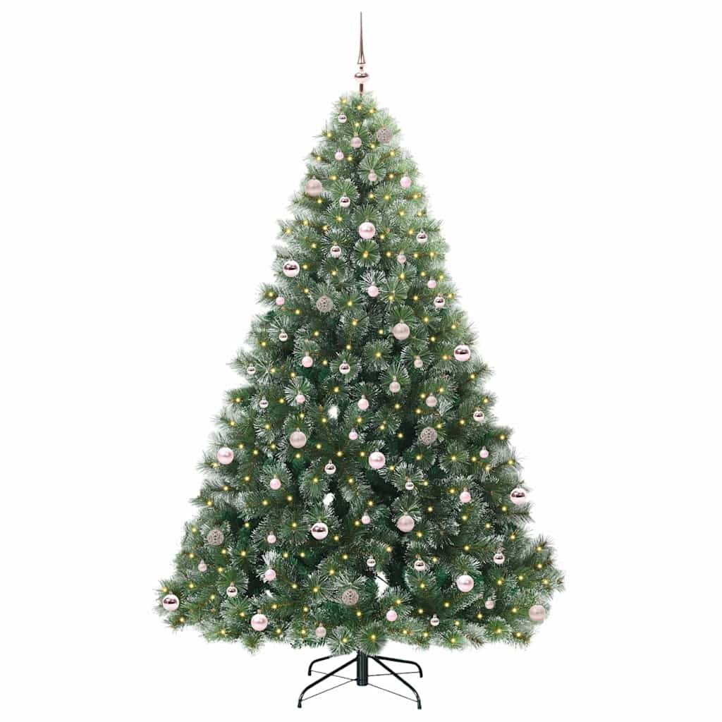 Albero di Natale artificiale con 300 LED Verde 240 cm PE e PVC