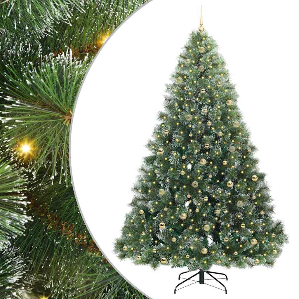 Albero di Natale artificiale con 300 LED Verde 240 cm PE e PVC