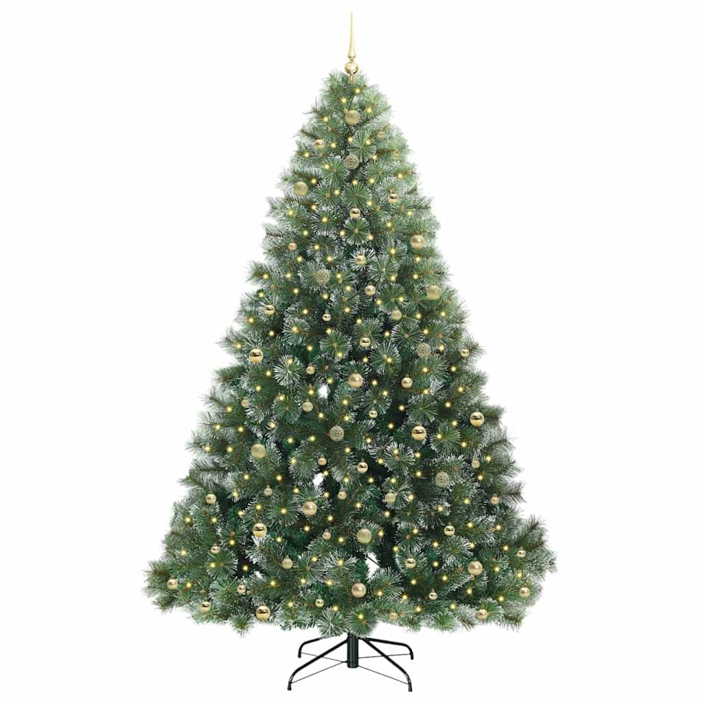 Albero di Natale artificiale con 300 LED Verde 240 cm PE e PVC