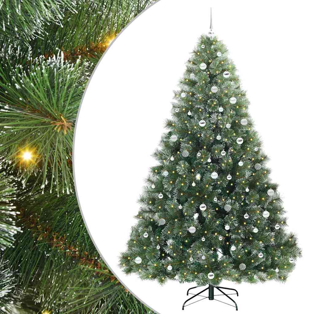 Albero di Natale artificiale con 300 LED Verde 240 cm PE e PVC