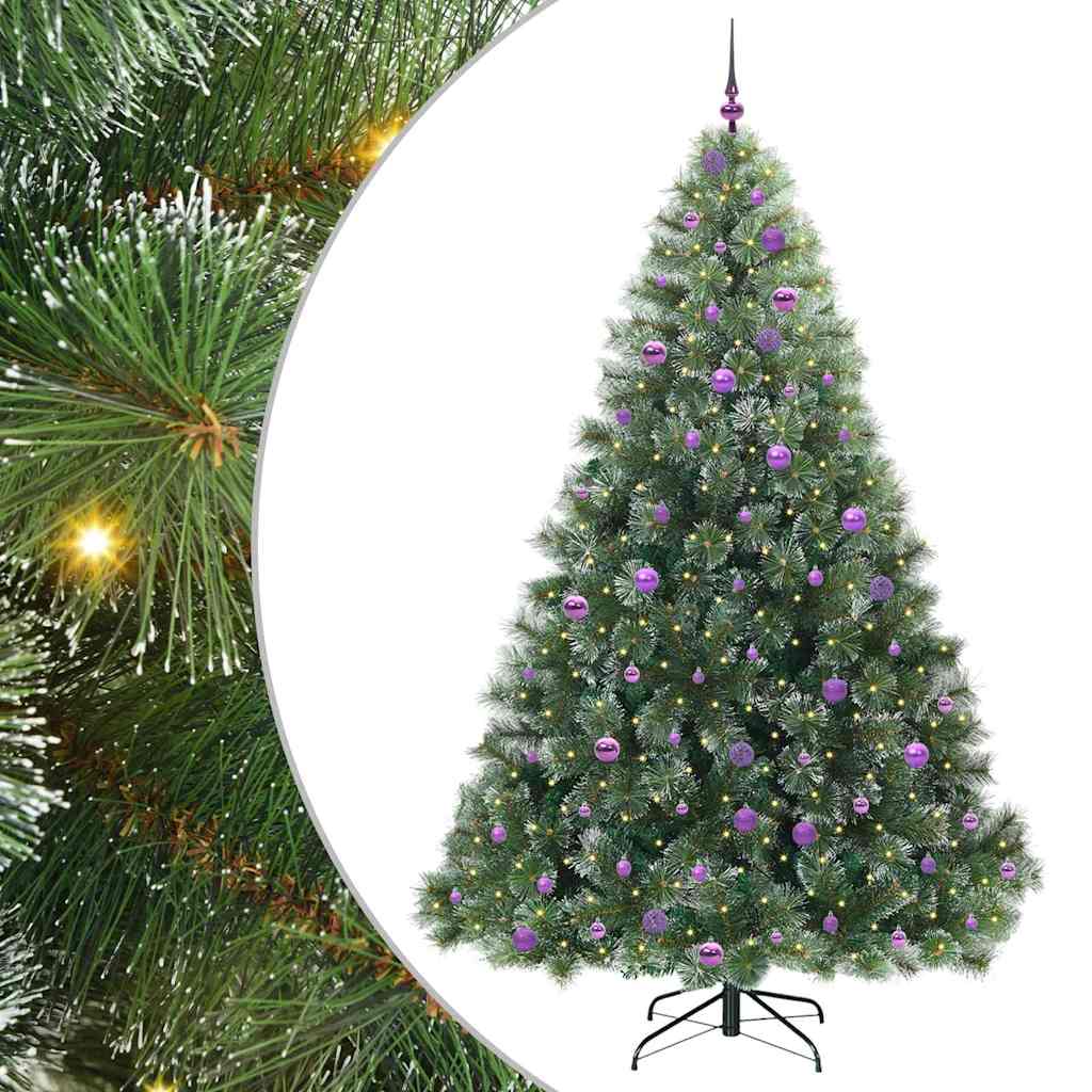 Albero di Natale artificiale con 300 LED Verde 240 cm PE e PVC