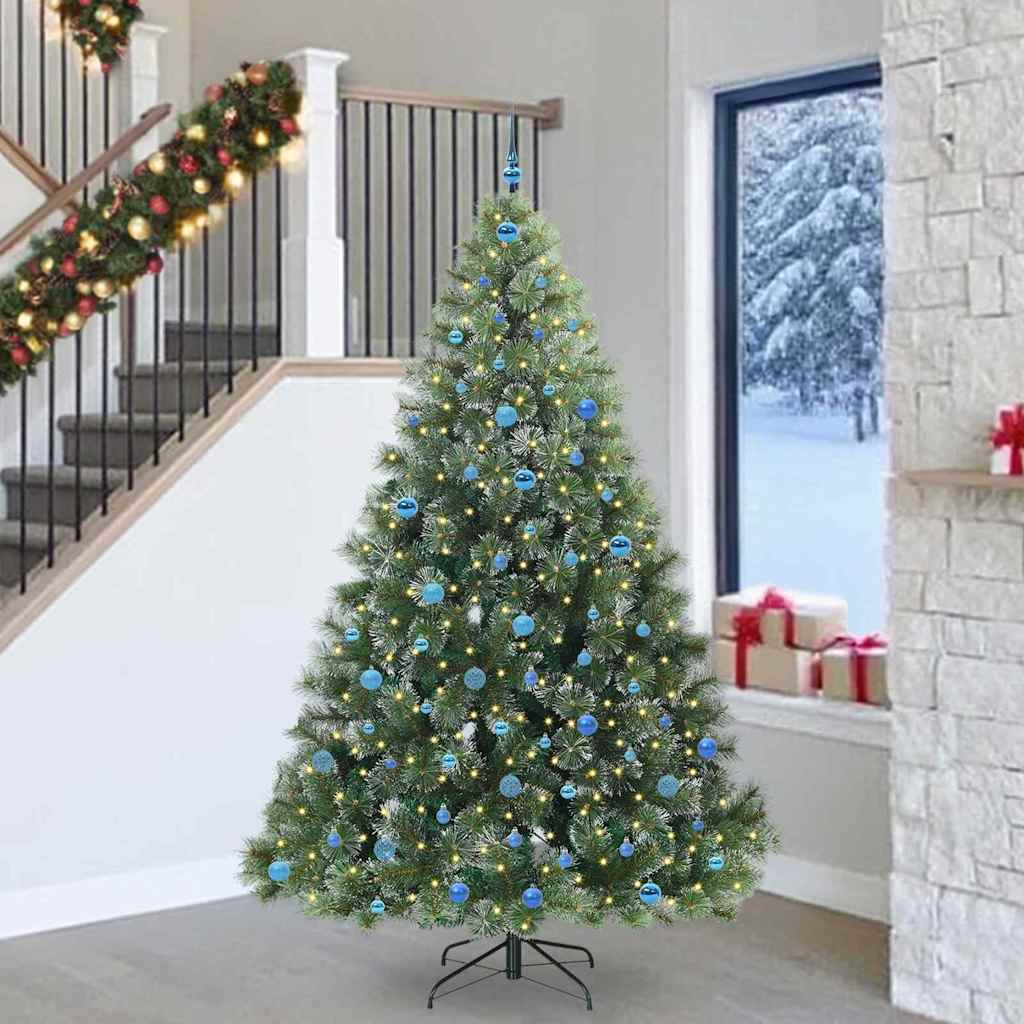 Albero di Natale artificiale con 300 LED Verde 240 cm PE e PVC