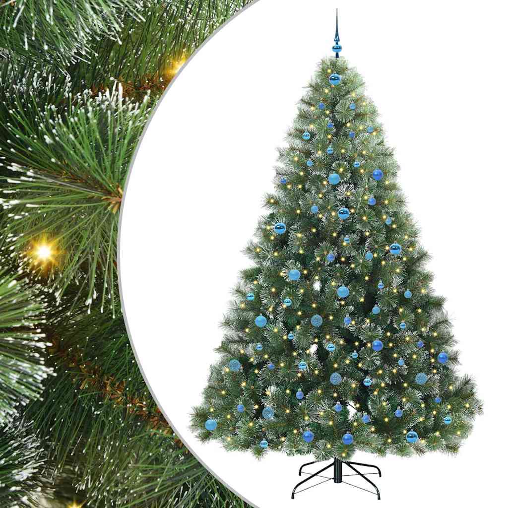 Albero di Natale artificiale con 300 LED Verde 240 cm PE e PVC