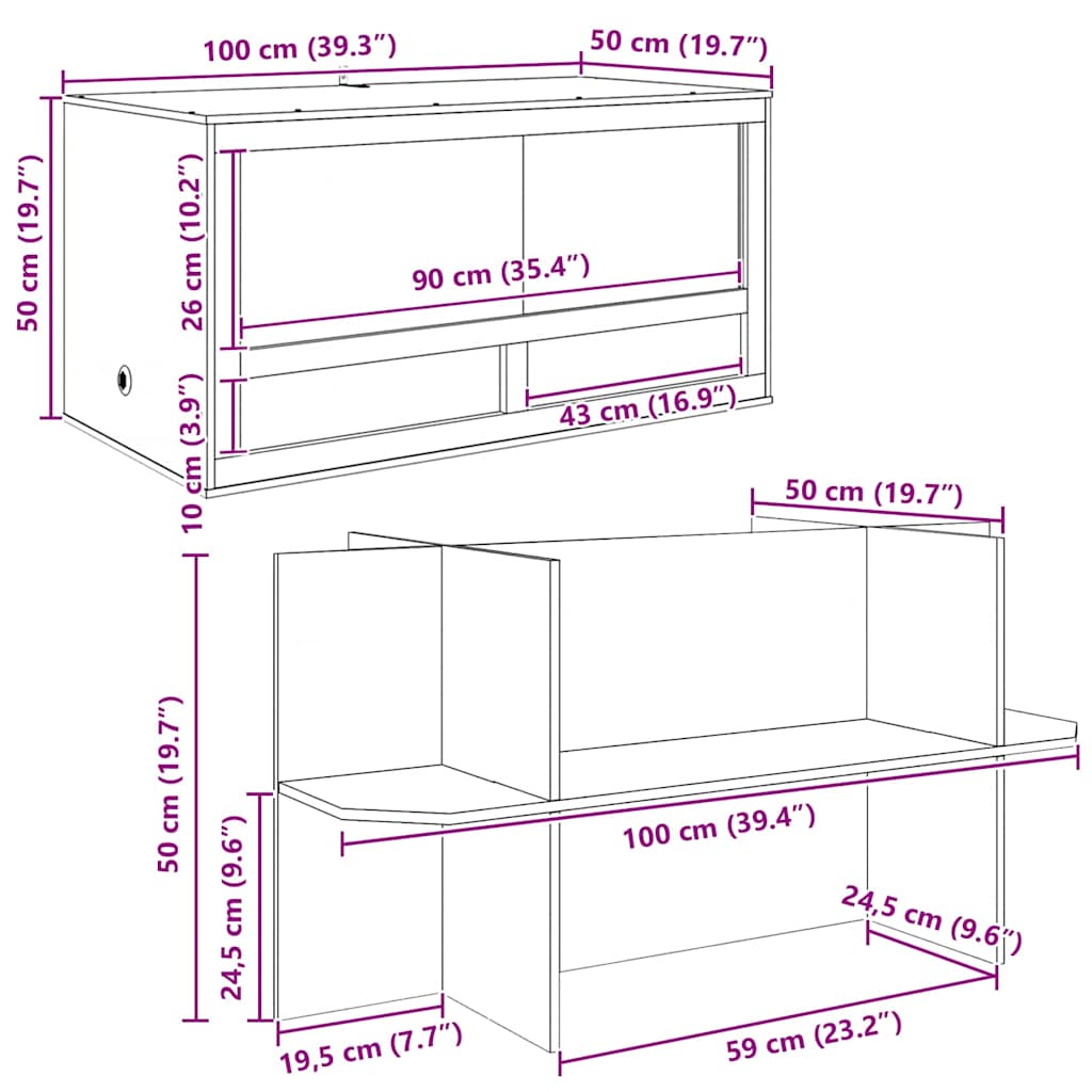 Terrario Marrone 100 x 50 x 100 cm OSB