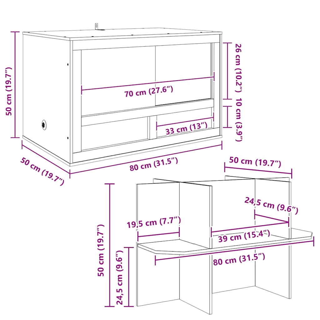 Terrario Marrone 80 x 50 x 100 cm OSB