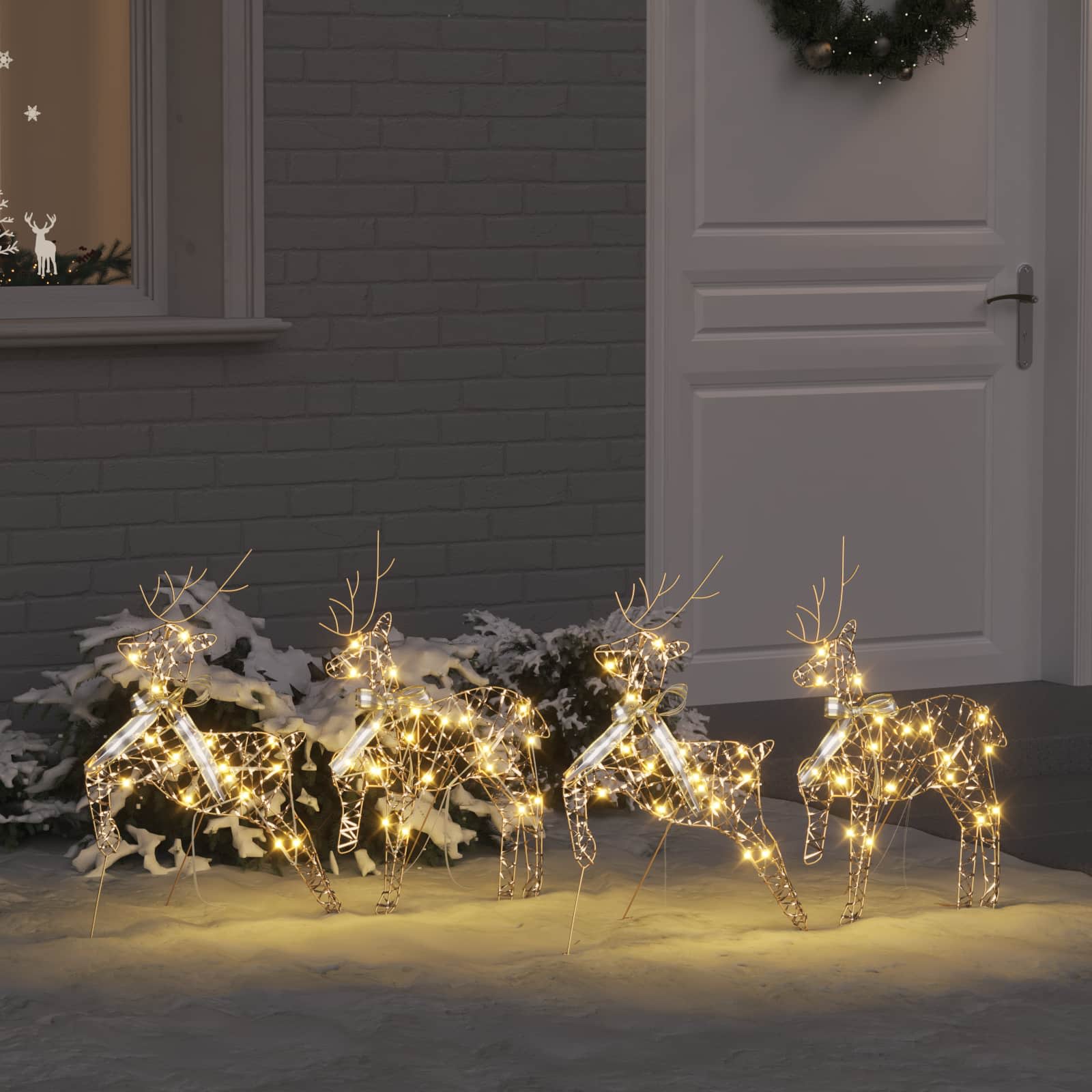 Renne LED 4 pz 80 LED Oro 44 x 18 x 65,5 cm PET