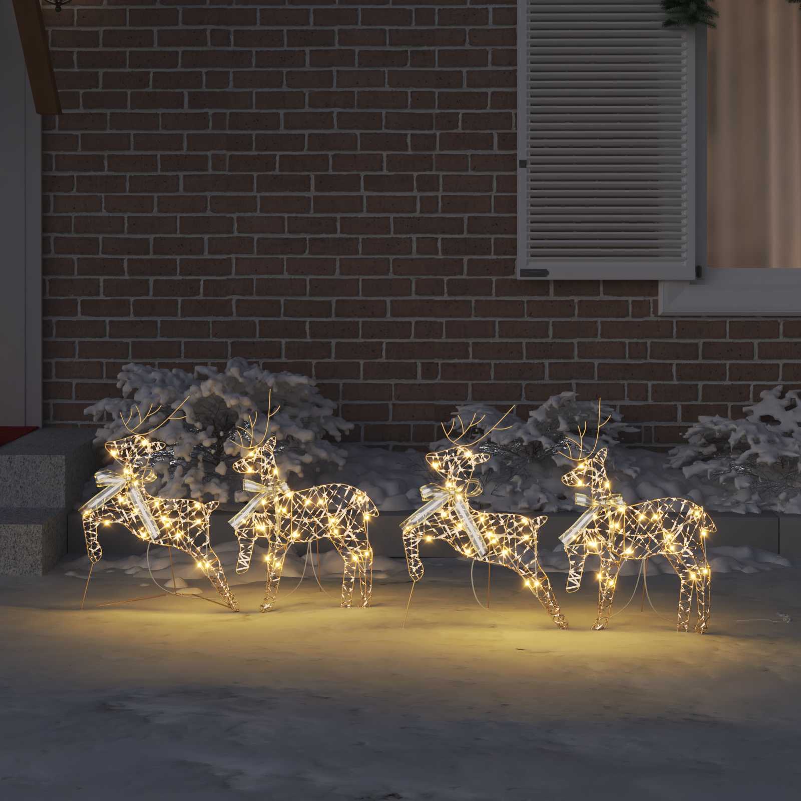 Renne LED 4 pz 80 LED Oro 44 x 18 x 65,5 cm PET
