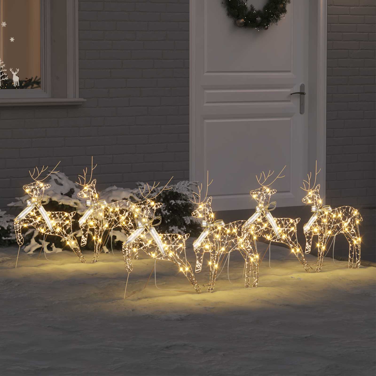 Renne LED 6 pz 180 LED Oro 44 x 18 x 65,5 cm PET