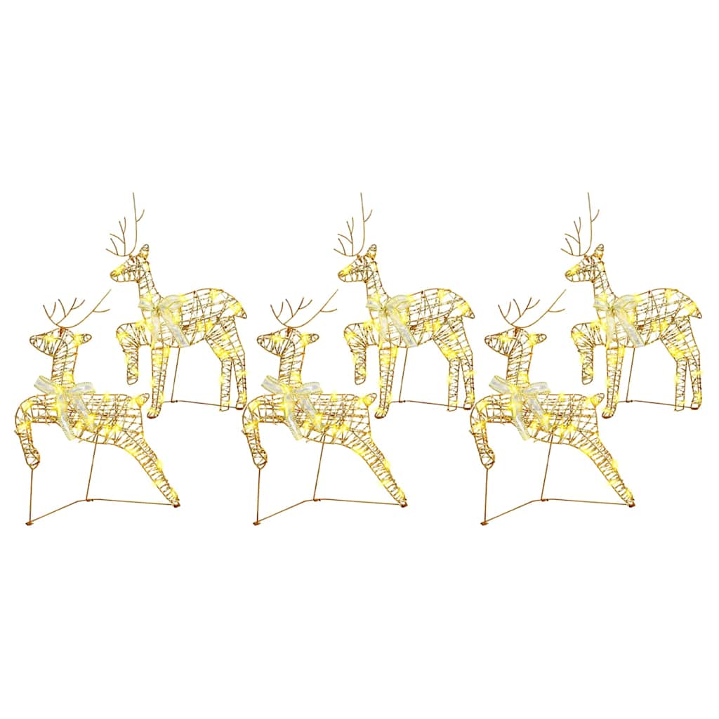 Renne LED 6 pz 180 LED Oro 44 x 18 x 65,5 cm PET