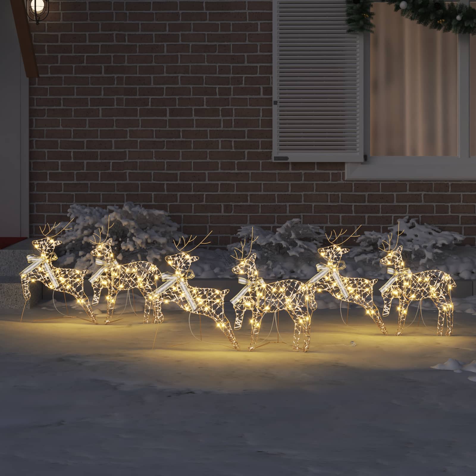 Renne LED 6 pz 180 LED Oro 44 x 18 x 65,5 cm PET