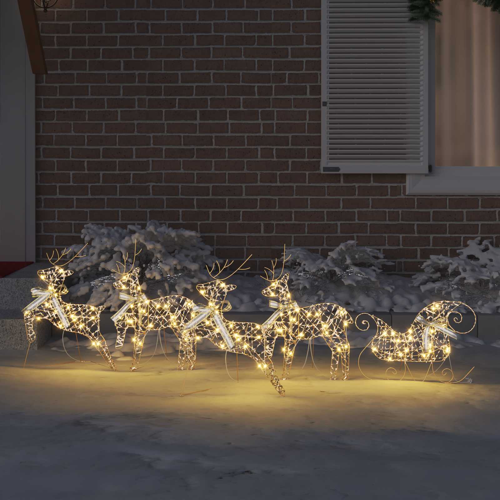 Renne LED 5 pz 40 LED Oro 44 x 18 x 65,5 cm PET