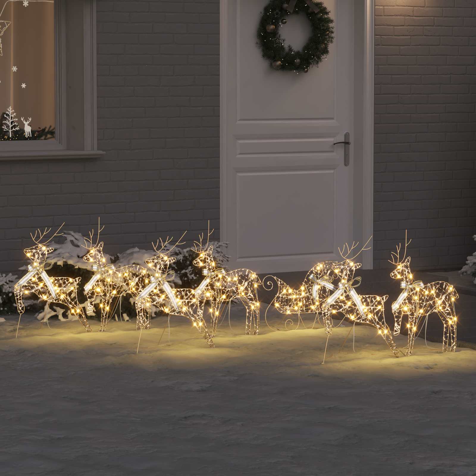 Renne LED 7 pz 40 LED Oro 44 x 18 x 65,5 cm PET