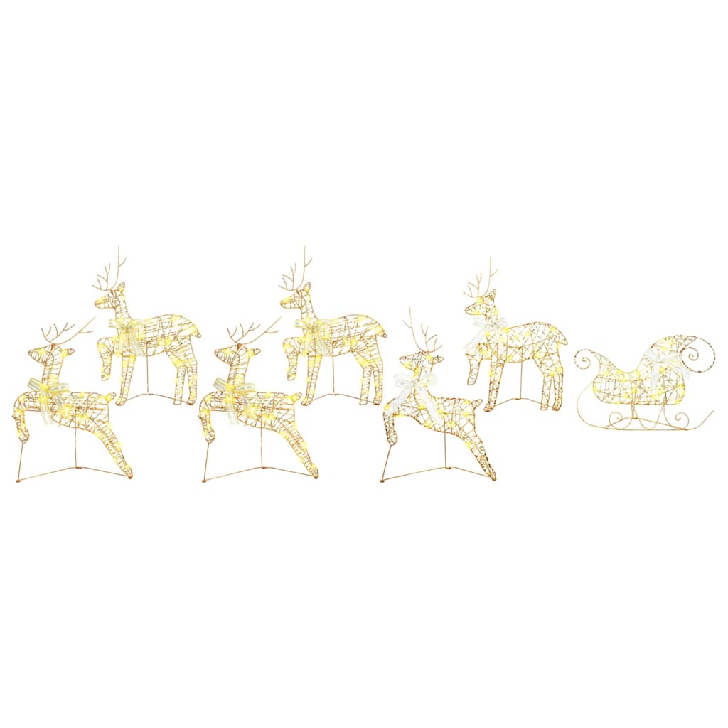 Renne LED 7 pz 40 LED Oro 44 x 18 x 65,5 cm PET