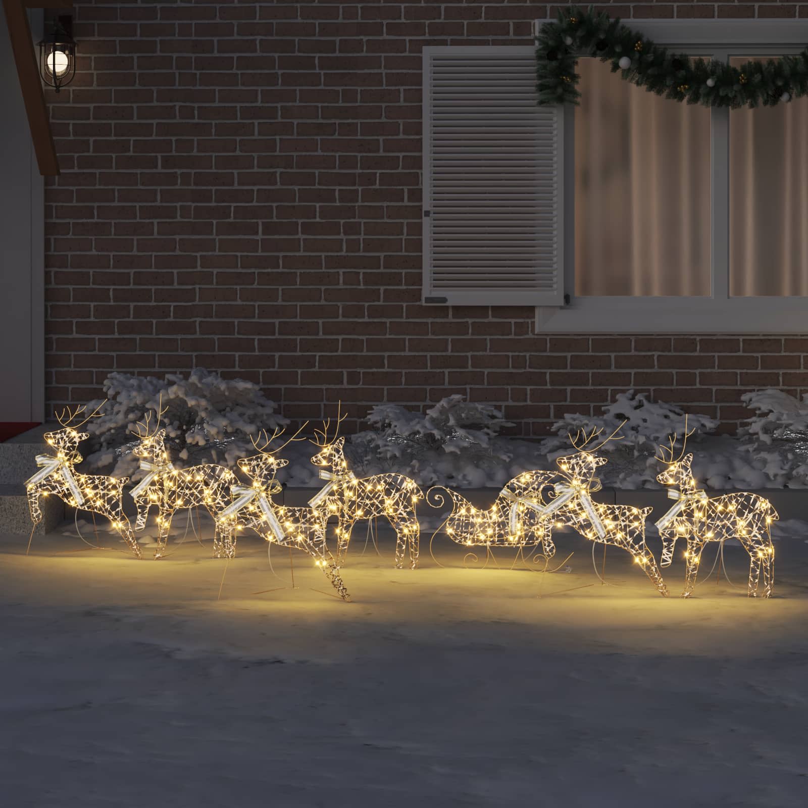 Renne LED 7 pz 40 LED Oro 44 x 18 x 65,5 cm PET