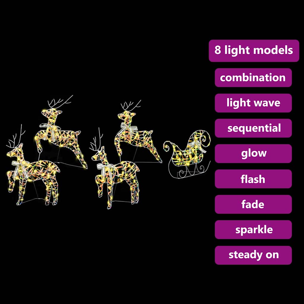 Renne LED 5 pz 40 LED Multicolore 42 x 15 x 64 cm PET