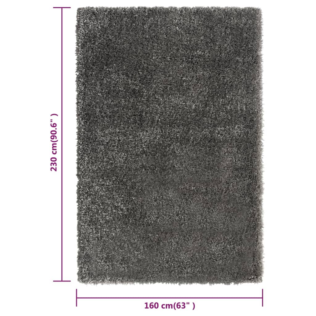 Tappeto Shaggy a Pelo Lungo Antracite 160x230 cm 50 mm