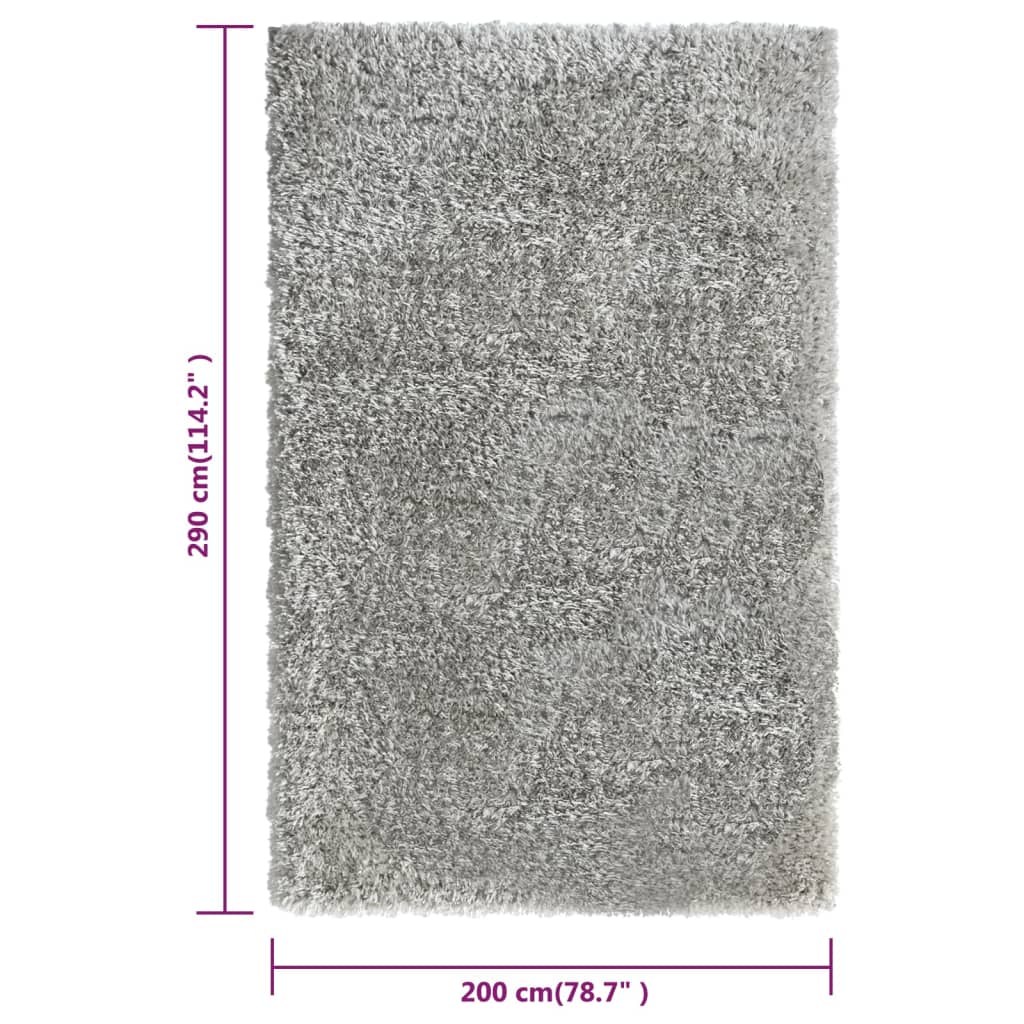 Tappeto Shaggy a Pelo Lungo Grigio 200x290 cm 50 mm