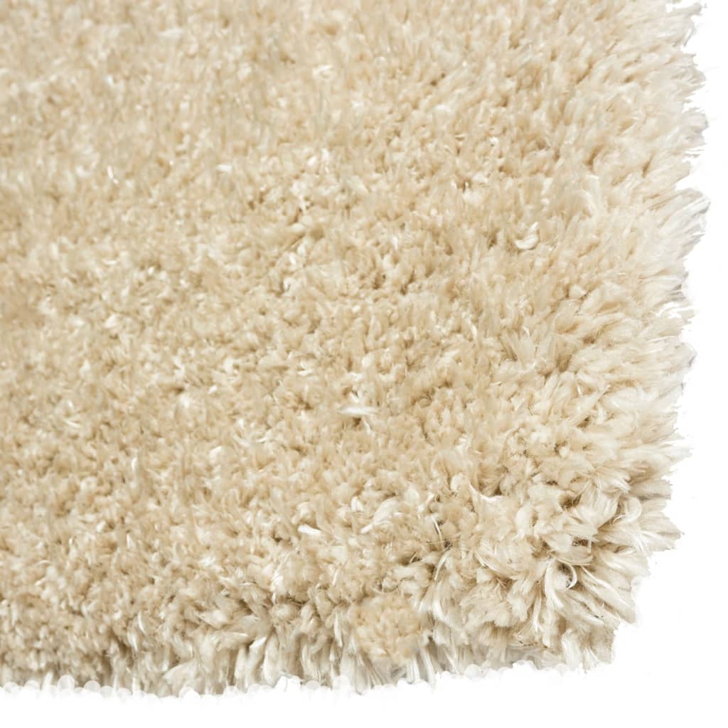 Tappeto Shaggy a Pelo Lungo Beige 80x150 cm 50 mm