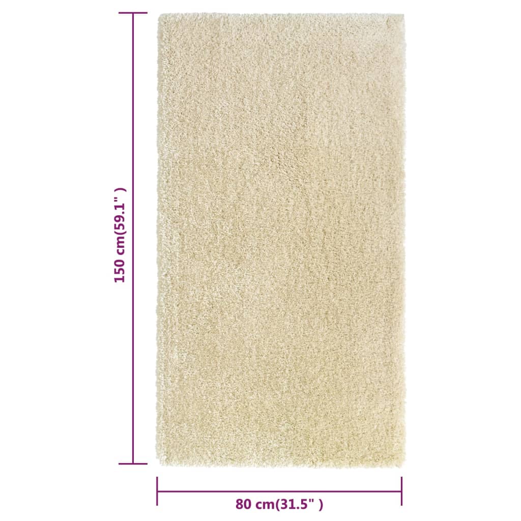 Tappeto Shaggy a Pelo Lungo Beige 80x150 cm 50 mm
