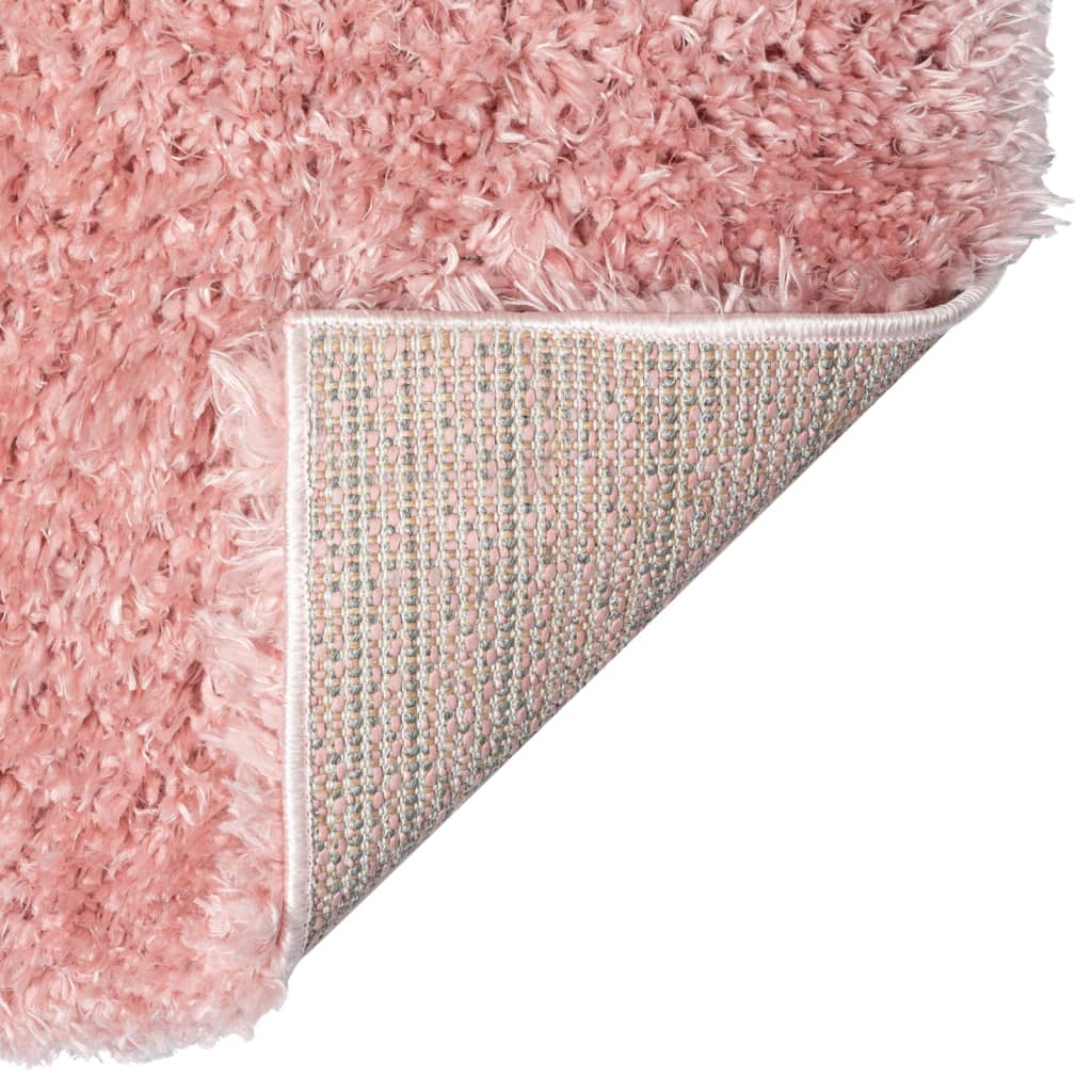 Tappeto Shaggy a Pelo Lungo Rosa 80x150 cm 50 mm