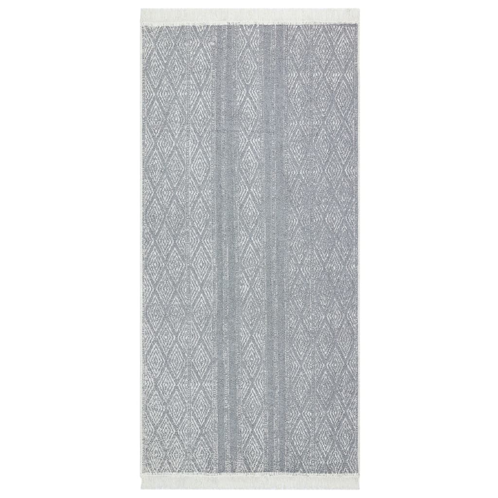 Tappeto Grigio Chiaro 100x200 cm in Cotone