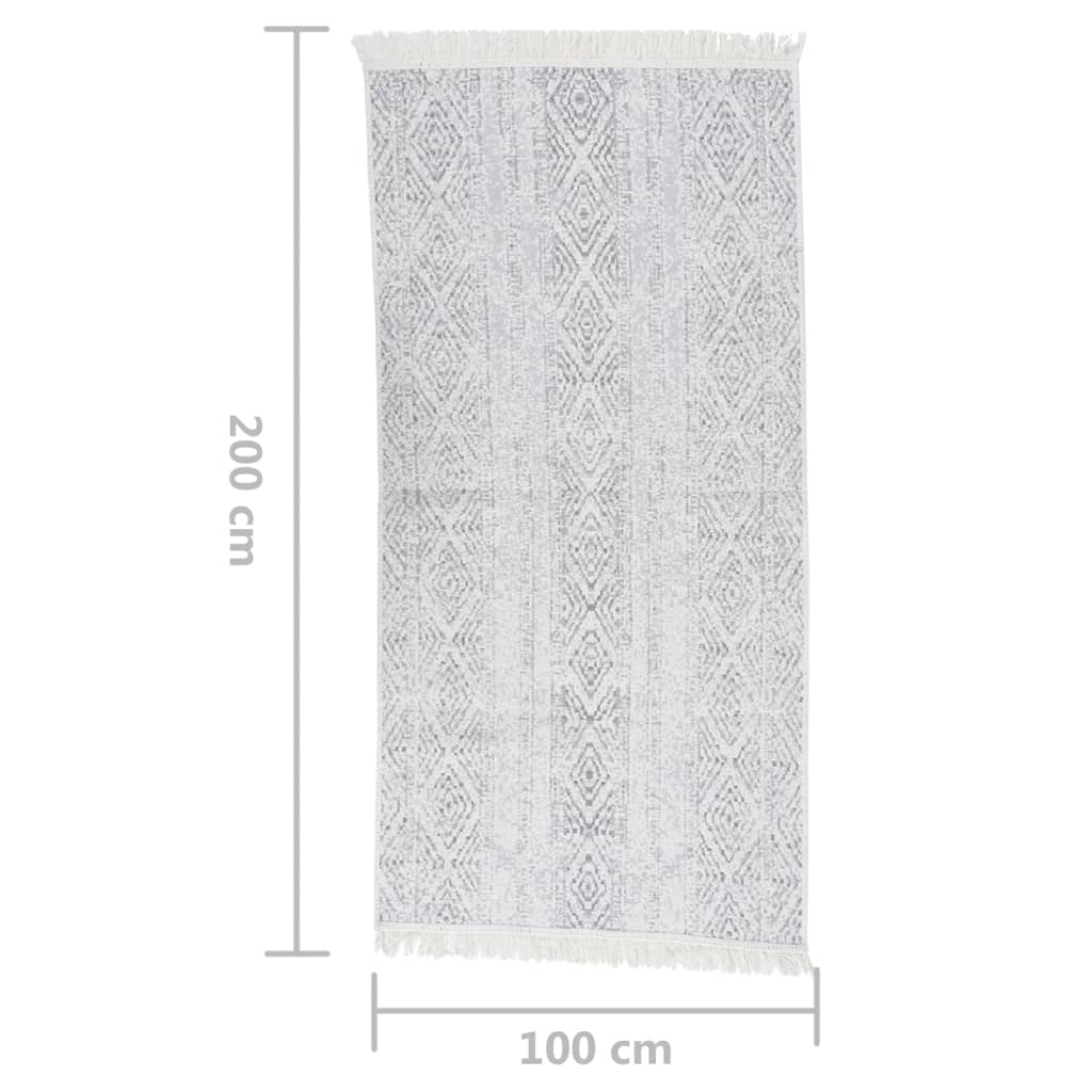 Tappeto Grigio Chiaro 100x200 cm in Cotone