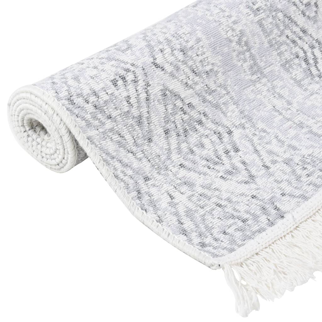 Tappeto Grigio Chiaro 160x230 cm in Cotone