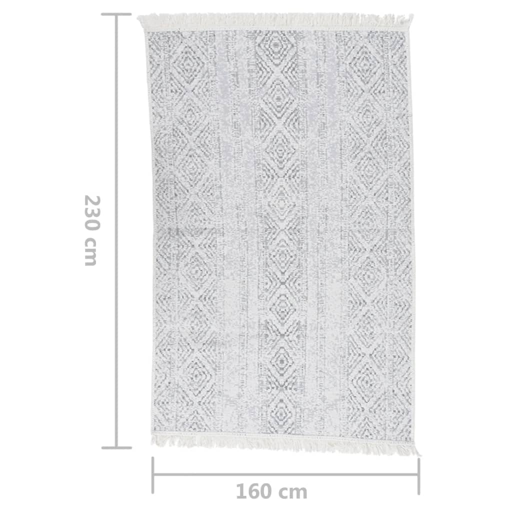 Tappeto Grigio Chiaro 160x230 cm in Cotone