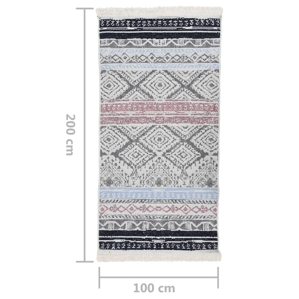 Tappeto Rosa e Acqua 100x200 cm in Cotone