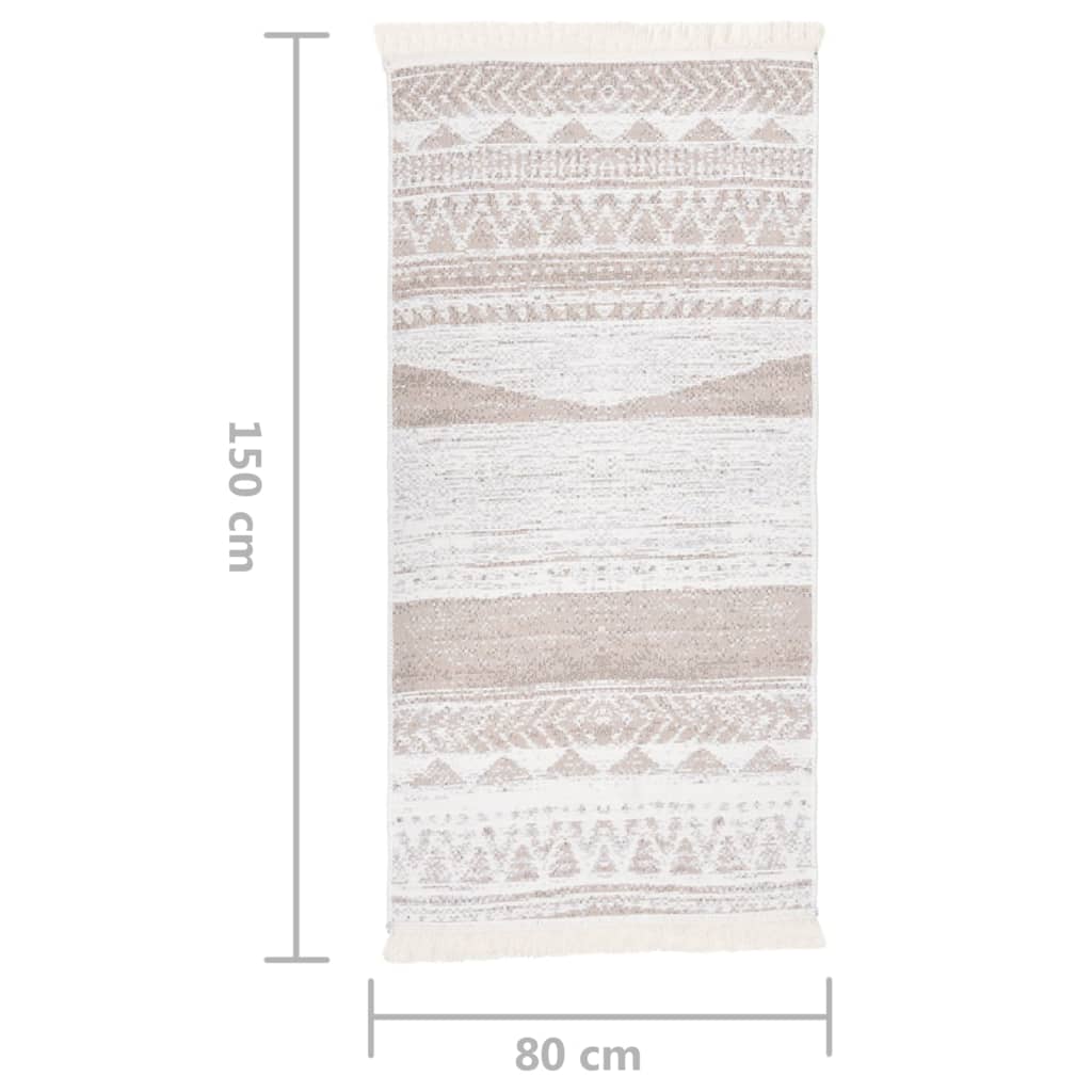 Tappeto Beige 80x150 cm in Cotone