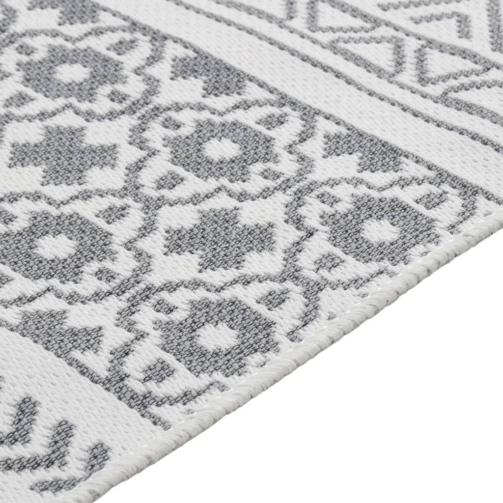 Tappeto Grigio e Bianco 160x230 cm in Cotone
