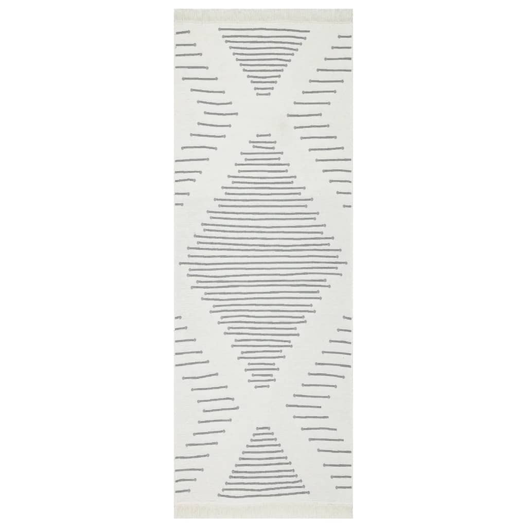 Tappeto Grigio Scuro 100x300 cm in Cotone