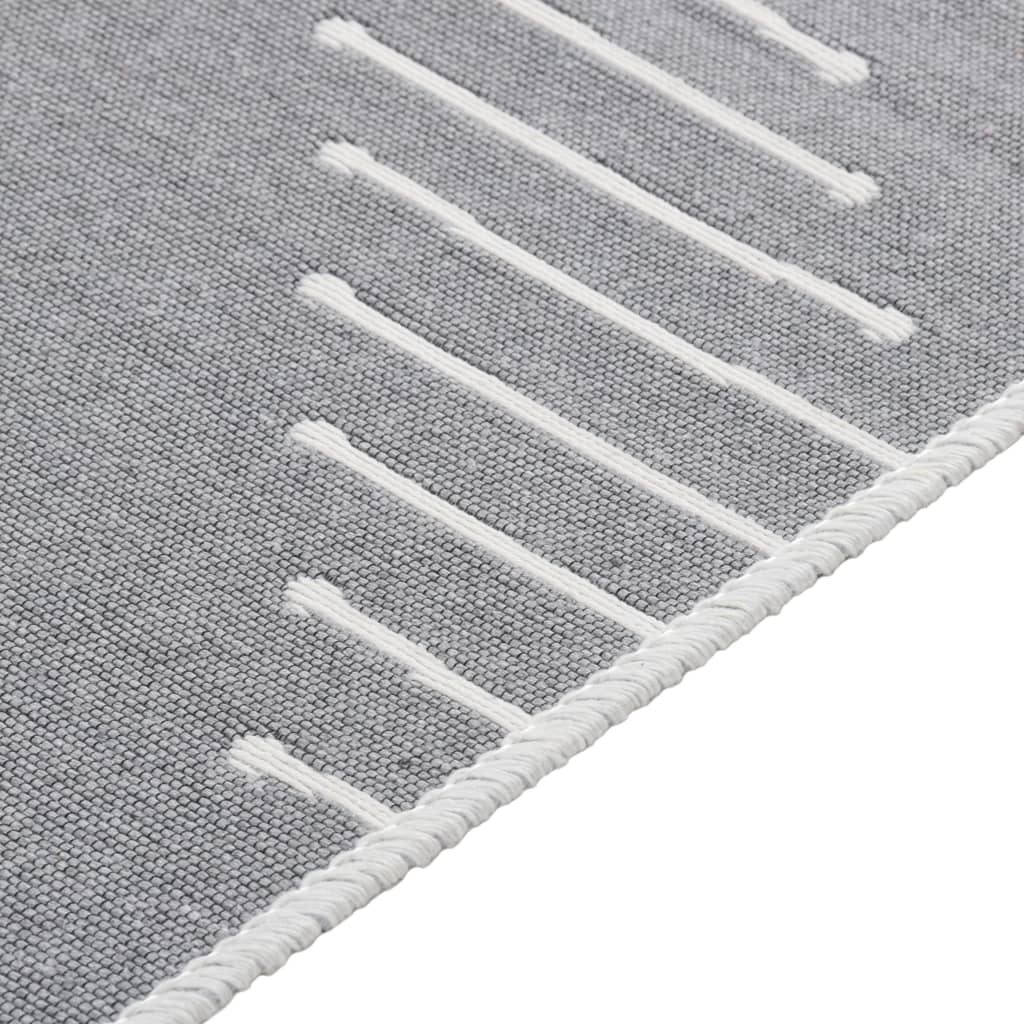Tappeto Grigio Scuro 100x300 cm in Cotone
